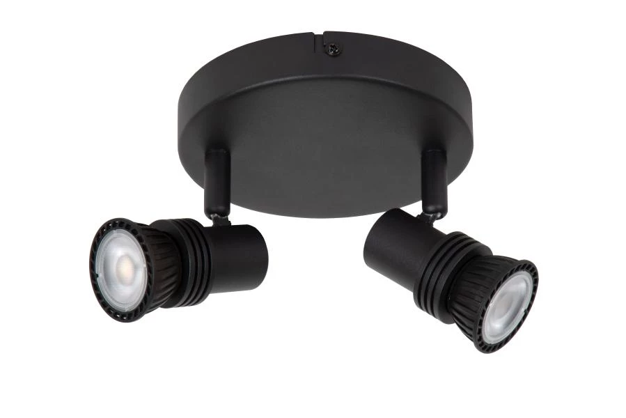 Lucide KIANTI - Ceiling spotlight - Ø 15 cm - 2xGU10 - Black - turned off